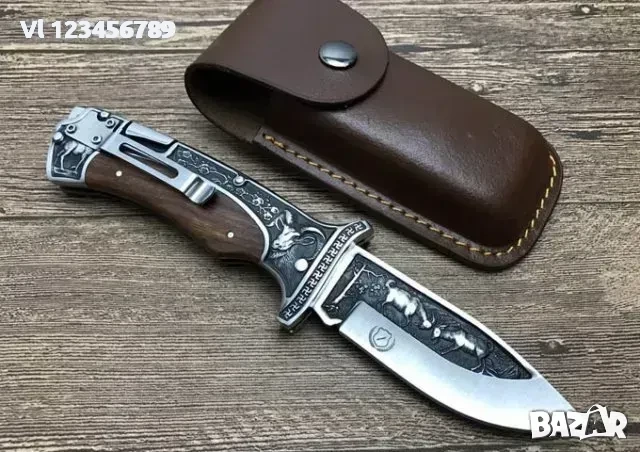 Нож,сгъваем 127х227+ кожен калъф - Columbia A3191