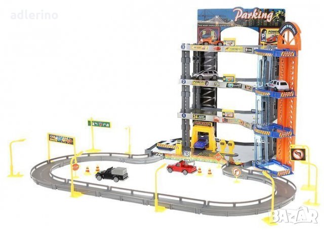 Детска игра Паркинг кула, игра с паркинг и колички, детски паркинг за колички