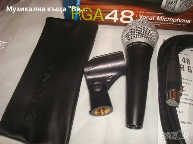 Вокален кабелен динамичен микрофон SHURE PGA48-XLR, снимка 4 - Микрофони - 56295228