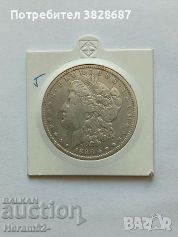 1долар 1886 сребро Морган долар САЩ, снимка 2 - Нумизматика и бонистика - 42036401