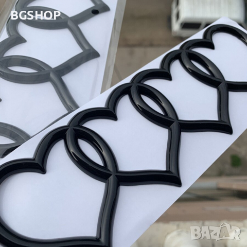 Емблема за Audi / Ауди четири сърца - Black, снимка 3 - Аксесоари и консумативи - 36514371