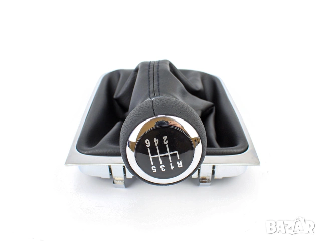 Топка скоростен лост с маншон за VW Passat B6 B7 и Passat CC – 6 скорости, кожена, снимка 5 - Аксесоари и консумативи - 53708372