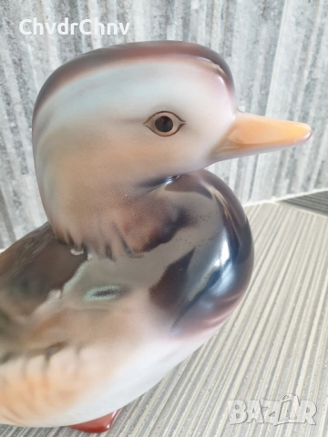 Hollohaza статуетка 23см/стара голяма унгарска порцеланова фигура на птица/патица, снимка 3 - Статуетки - 51467249