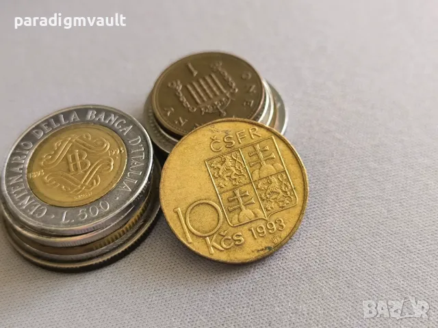 Монета - Чехия - 10 крони (Томаш Масарик) | 1993г.