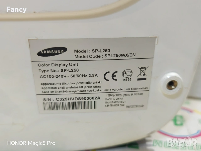 Проектор Samsung SP L250, снимка 8 - Плейъри, домашно кино, прожектори - 53477370
