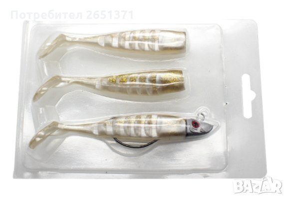 Силиконови примамки, комплект 3 броя-10 см.-7 лв., 13 см.-8 лв. , снимка 7 - Стръв и захранки - 34534512