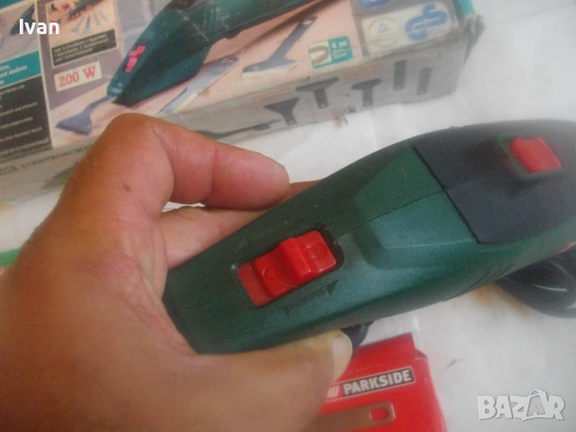 Немско ел. длето машина шабър за стъргане боя фуги на плочки рязане PARKSIDE PES200B1 Почти нова , снимка 9 - Други инструменти - 51333362