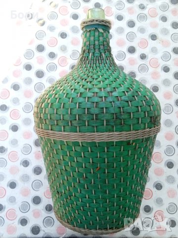 Стара дамаджана 15 литра зелено стъкло, снимка 7 - Буркани, бутилки и капачки - 39734006