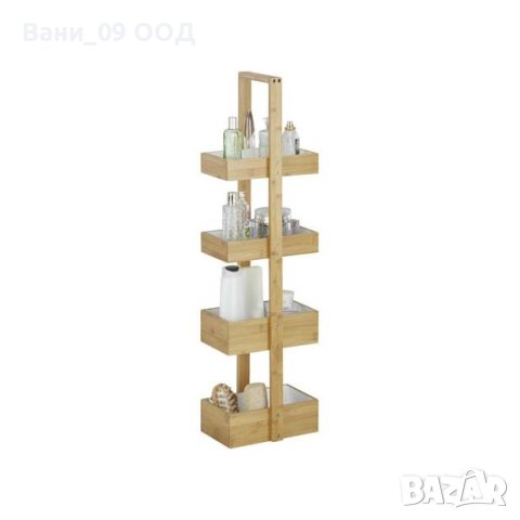 Бамбукова етажерка за баня с 4 сандъчета, снимка 4 - Етажерки - 41309925