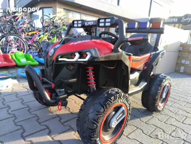 X двуместен акумулаторен джип BEAST 4x4 червен, снимка 3 - Детски велосипеди, триколки и коли - 53569507
