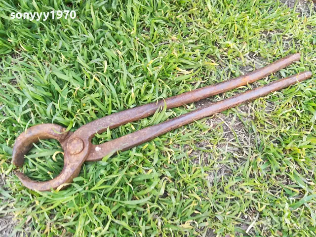 АНТИКИ-СТАРИ КЛЕЩИ КОВАШКИ 39СМ 1204251916, снимка 6 - Антикварни и старинни предмети - 49873290