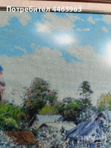 гоблен ,, Пролет на село" , 60/42 см, снимка 12 - Гоблени - 51372337
