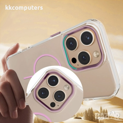 Силиконов кейс bSmart Clear Thin Magsafe, За iPhone 17 Pro (6.3), Розов и Протектор, снимка 8 - Калъфи, кейсове - 52493329