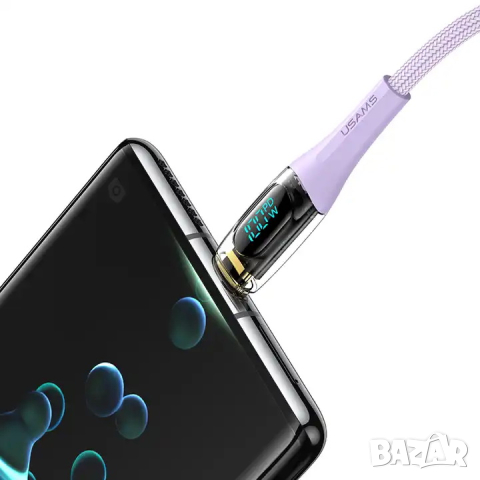 Кабел USAMS US-SJ590 Type-C PD100W с екран 1.2 метра, снимка 6 - USB кабели - 44512731