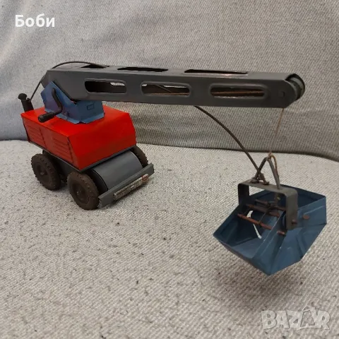 Стара Рядка Българска Ламаринена Играчка Металик Разград  Кран, снимка 7 - Колекции - 48715922