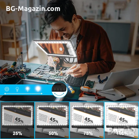 Увеличителна лупа за шиене на гоблени за врата четене книги A4 бродерия с LED осветление шиене , снимка 10 - Други инструменти - 50919457