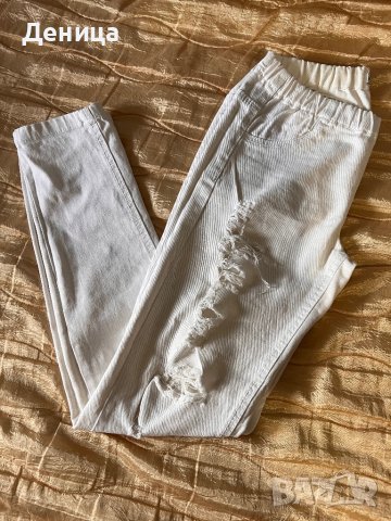 Бял накъсан панталон, снимка 3 - Панталони - 42349673