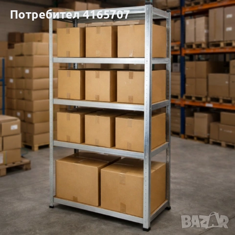 Практичен рафт на 5 нива с товаропиносимост до 175кг - лесен монтаж и стабилност, снимка 3 - Етажерки - 53817856