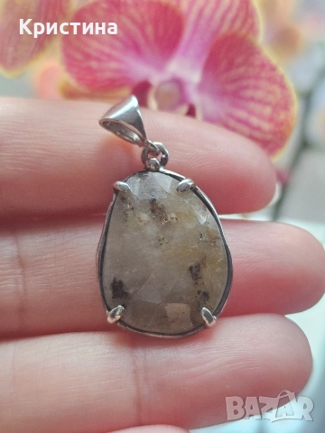 Сребърни висулки с естествени камъни, снимка 3 - Колиета, медальони, синджири - 52913844