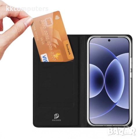 DUX DUCIS Skin Pro Кожен Калъф за Xiaomi 17 - Слот за карта, Стойка, Скрит магнит, 2 цвята, снимка 3 - Калъфи, кейсове - 53800581