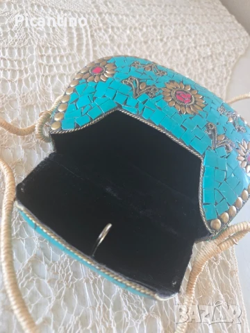 Ръчно изработена дамска чанта, мозайка, снимка 7 - Чанти - 51316226