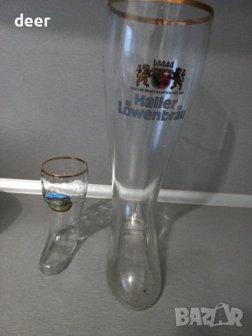  Голяма  уникална(2л.) и малка (200мл.)немски халби -ботуши за бира, снимка 3 - Чаши - 39394422