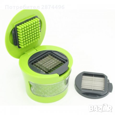 РЕЗАЧКА ЗА ЧЕСЪН С КОНТЕЙНЕР И 2 ПРИСТАВКИ Garlic Chopper, снимка 8 - Аксесоари за кухня - 34597938