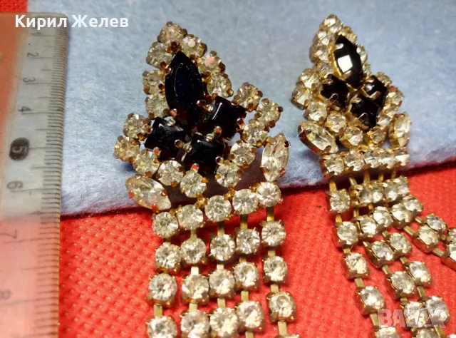 ПРЕКРАСНИ СТАРИ КРИСТАЛНИ РЕТРО КЛИПС ОБЕЦИ ФАСЕТИРАН БОХЕМСКИ КРИСТАЛ 47399, снимка 10 - Антикварни и старинни предмети - 47336265