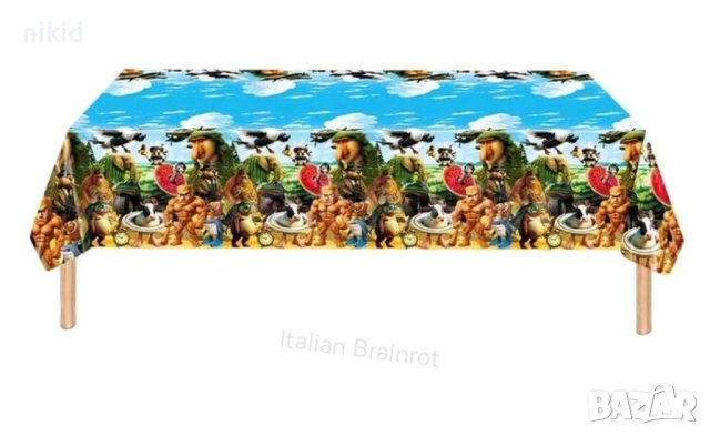 ITALIAN BRAINROT найлонова покривка за парти рожден ден 