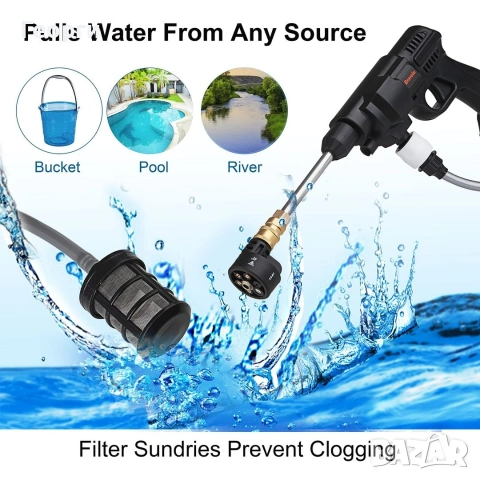 Водоструйка на батерии, снимка 2 - Парочистачки и Водоструйки - 53288791