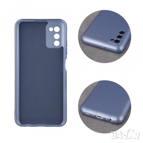 Силиконов калъф гръб кейс Silicone Metallic Cover - iPhone 11 (6.1), Светлосин, снимка 4 - Калъфи, кейсове - 36480697