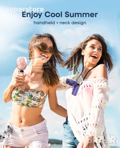 Мини Ръчен Вентилатор с LED Дисплей Digital One SP01095, акумулаторна батерия 400 mAh, 5 Скорости, снимка 5 - Вентилатори - 50547958