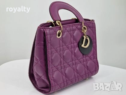 Christian Dior Лилава Кожена Дамска Чанта , снимка 2 - Чанти - 52077497