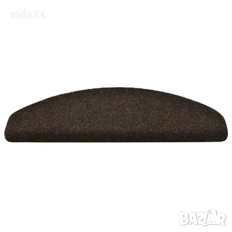 vidaXL Изтривалки за стълби, самозалепващи се, 30 бр., 65x21x4 см, тъмнокафяви, полукръгли, големи, снимка 4 - Изтривалки - 56147164