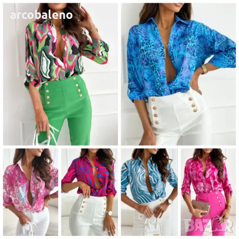 Дамска елегантна риза с щампи, 6цвята 