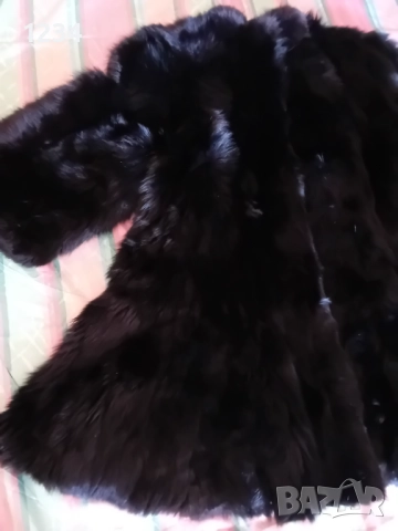 Разкошно дълго палто от черна лисица бутиково/Разкроен модел с вталяване и , снимка 11 - Палта, манта - 52524109