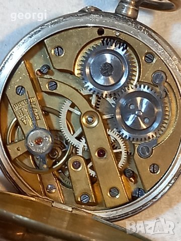Сребърен джобен часовник Cilindre 10 rubis , снимка 7 - Джобни - 41281780