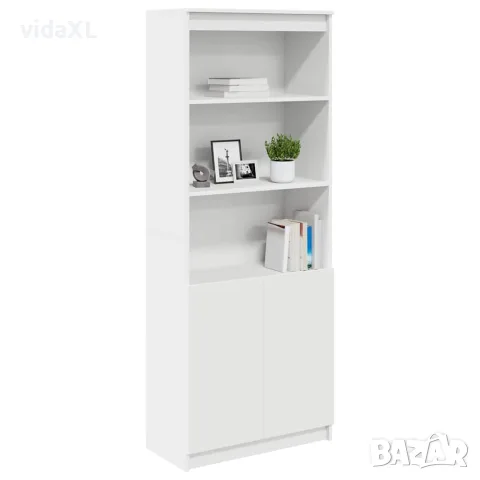 vidaXL Висок шкаф, бял, 70x35x180 см, инженерно дърво, снимка 4 - Бюфети - 56147037