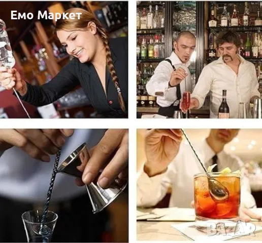 Коктейлна лъжица от неръждаема стомана, 30см, снимка 2 - Други - 48884246