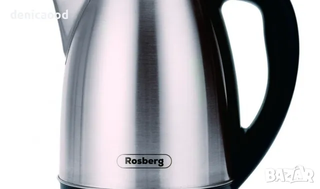 Електрическа кана Rosberg R51230I, 1800W, 1.8 L, Защита, Инокс/черен