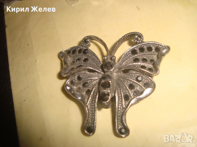 ПОСРЕБРЕН ВИНТИДЖ МАРКАЗИТЕН АРТ НУВО СТИЛ ФИГУРАЛЕН ПЕНДАНТ ПЕПЕРУДА - МЕДАЛЬОН ВИСУЛКА БИЖУ 23461, снимка 4 - Колиета, медальони, синджири - 36359502