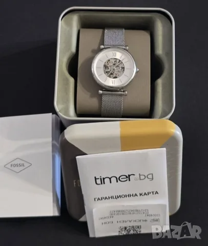 ✅ FOSSIL ME3176 Carlie Women's Automatic Watch 23 Jewels Дамски автоматичен стоманен часовник , снимка 4 - Дамски - 56139970