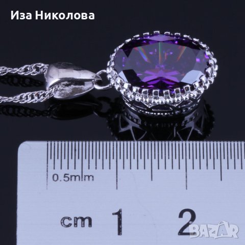 Сребърен комплект със сапфири, снимка 8 - Бижутерийни комплекти - 41303968