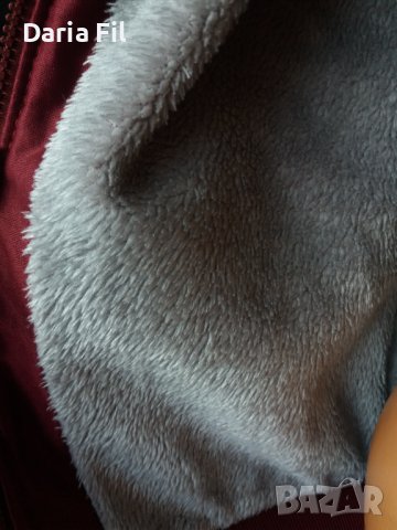 -19% Дамско плътно яке в тъмночервен цвят с жълти шарки по ръкавите , снимка 3 - Якета - 39390512