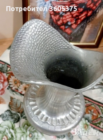 Масивна кана,сплав и калай,маркирана , снимка 3 - Антикварни и старинни предмети - 53806907