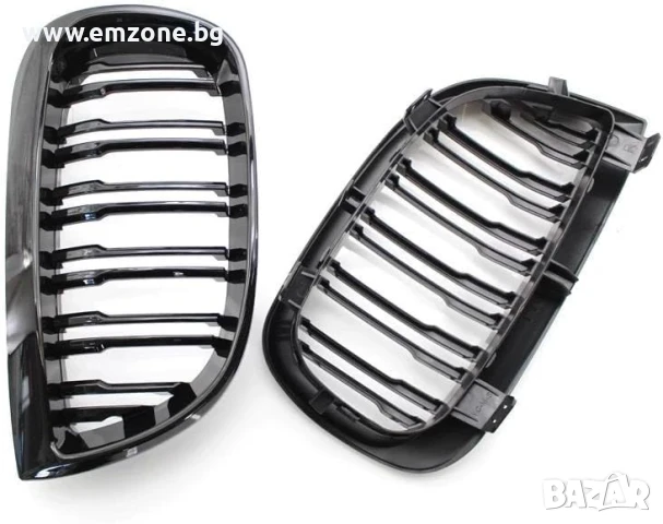 Решетки Бъбреци Двойни Черен Гланц за БМВ BMW 1 серия E81 E87 2004-2011 г., снимка 3 - Аксесоари и консумативи - 50456990