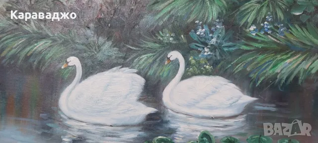 Картина Лебеди, снимка 3 - Картини - 50426031