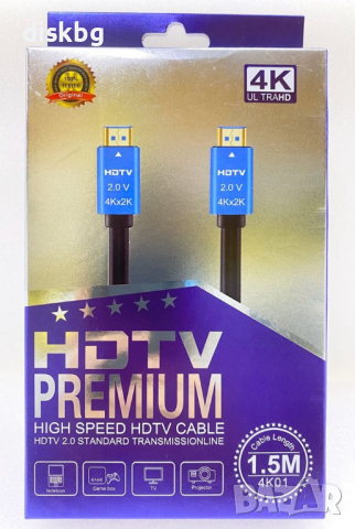 Нов 4K кабел HDMI M/M, V2.0, cable 1,5 метра - видео кабели, снимка 2 - Кабели и адаптери - 29789946