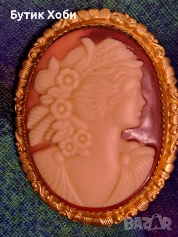 Винтидж брошка/клипс за шал ,,камея,,, снимка 3 - Антикварни и старинни предмети - 41147021