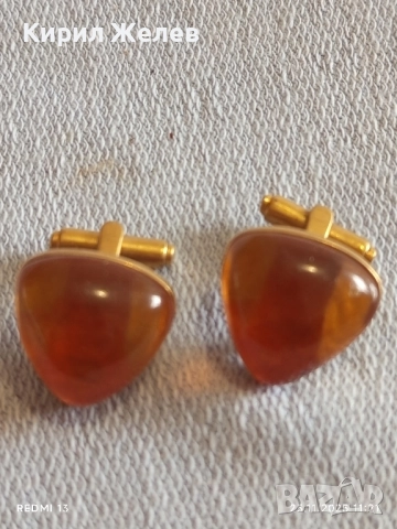 СТАРИ РУСКИ ПОЗЛАТЕНИ РЪКАВЕЛИ с ПЕЧАТИ БАЛТИЙСКИ КЕХЛИБАР за КОЛЕКЦИОНЕРИ 31945, снимка 6 - Други ценни предмети - 52533751